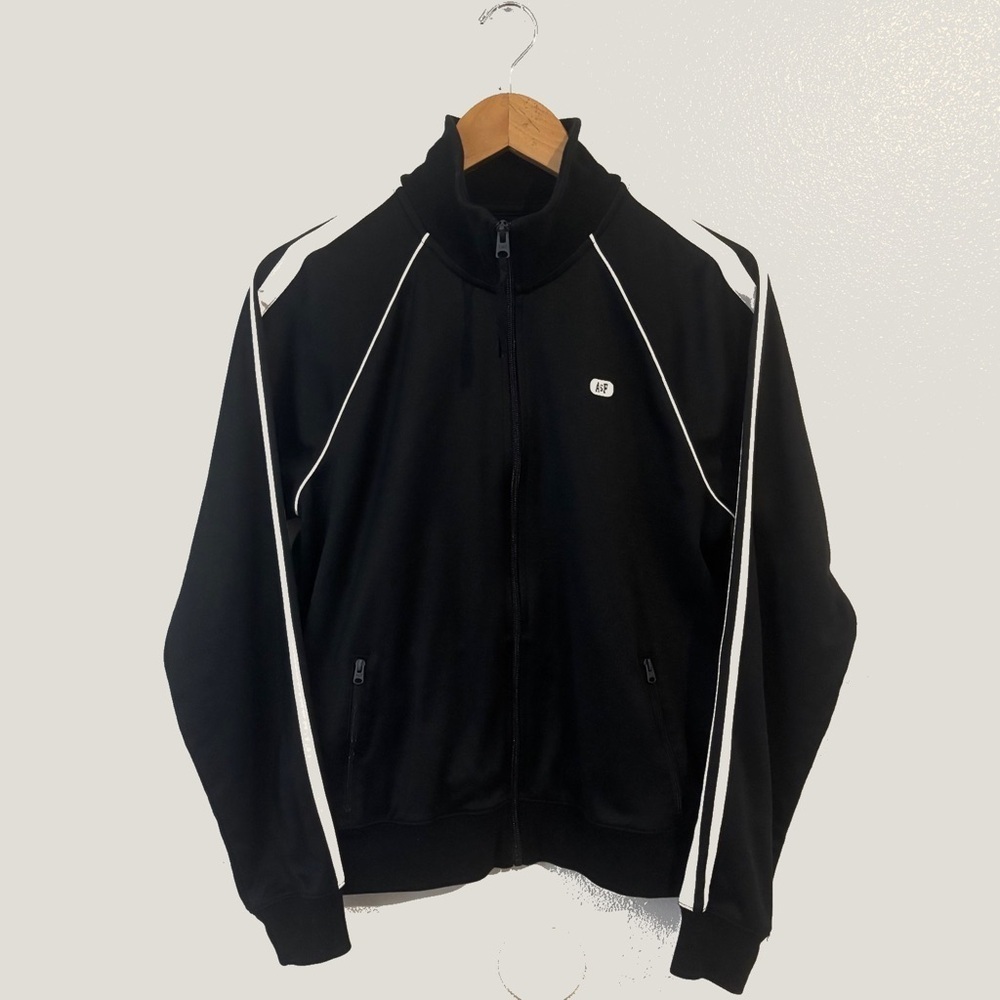 Abercrombie & Fitch Black & White Track Jacket Size M — Athletic Zip Up